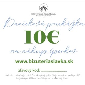 Papierová Darčeková poukážka hodnota 10€