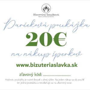 Papierová Darčeková poukážka hodnota 20€