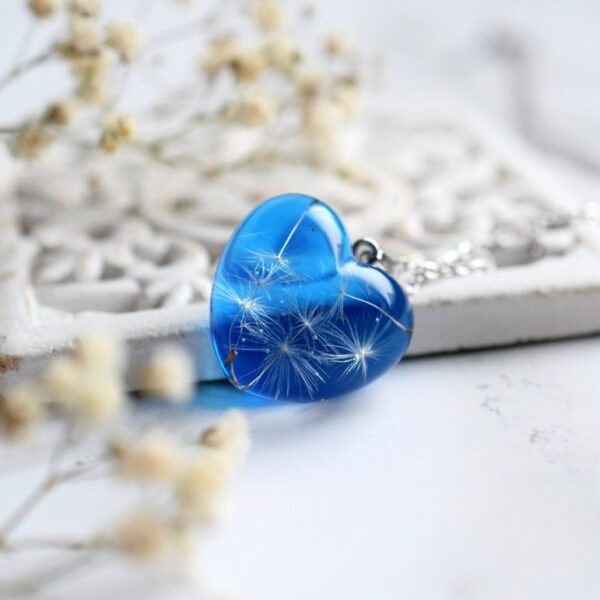 Náhrdelník Púpava 3D srdce kobaltová modrá 3299 A CHO