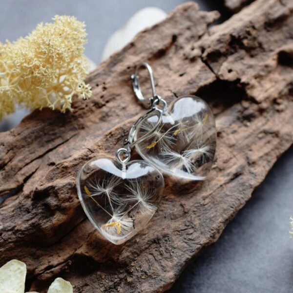 Náušnice Púpava číra srdcia 3903 B CHO