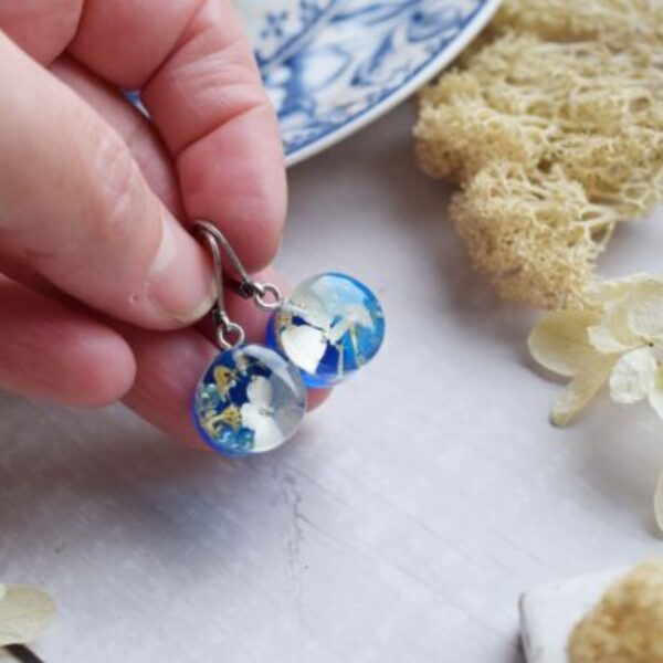 Náušnice Zimná hortenzia kruhy 3889 B CHO