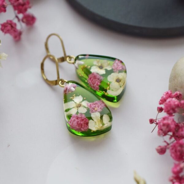 Náušnice Rozprávková záhrada 3-uholníky široké 3833 A CHO