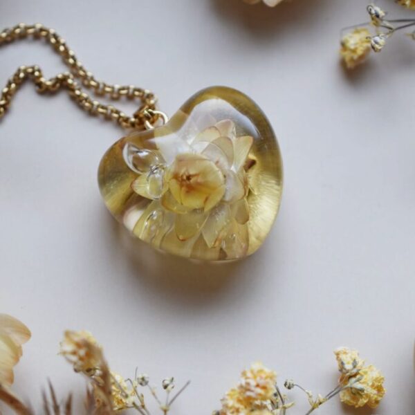 Náhrdelník  Slamienka zlatá 3D srdce 3934 A CHO