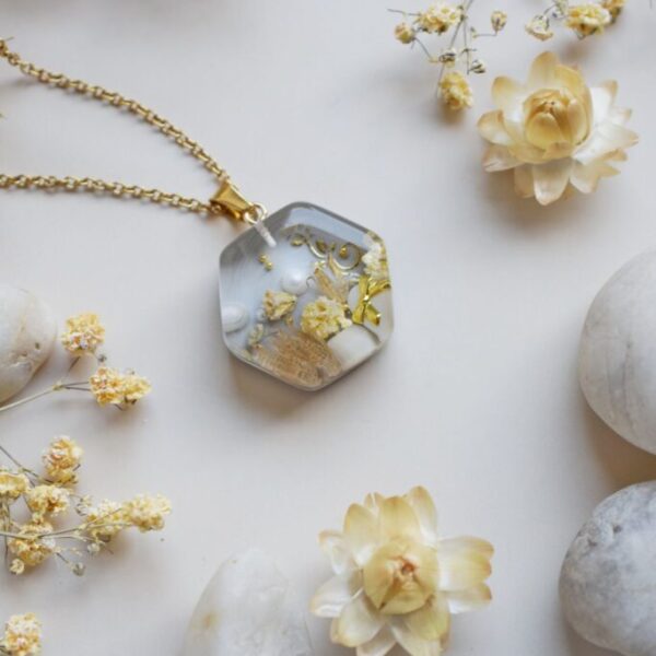 Náhrdelník Vanilková jar šesťuholník 3938 B CHO