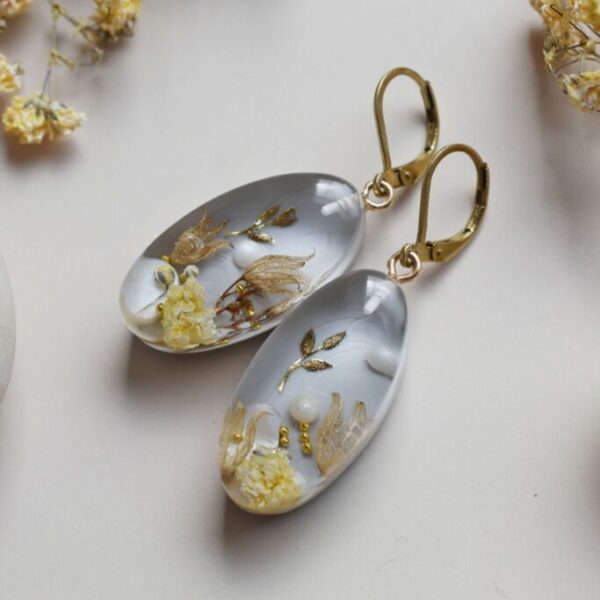 Náušnice Vanilková jar ovály 3939 A CHO