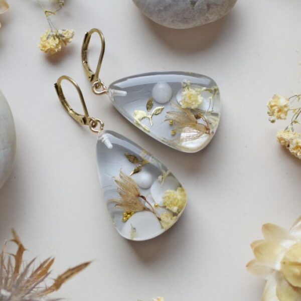 Náušnice Vanilková jar 3-uholníky 3948 B CHO